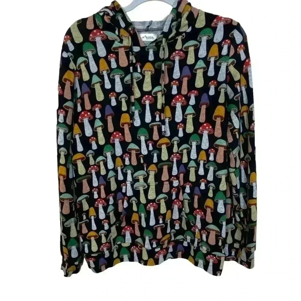 La soul Mushroom fungi whimsical long sleeve oversized hoodie mushroom